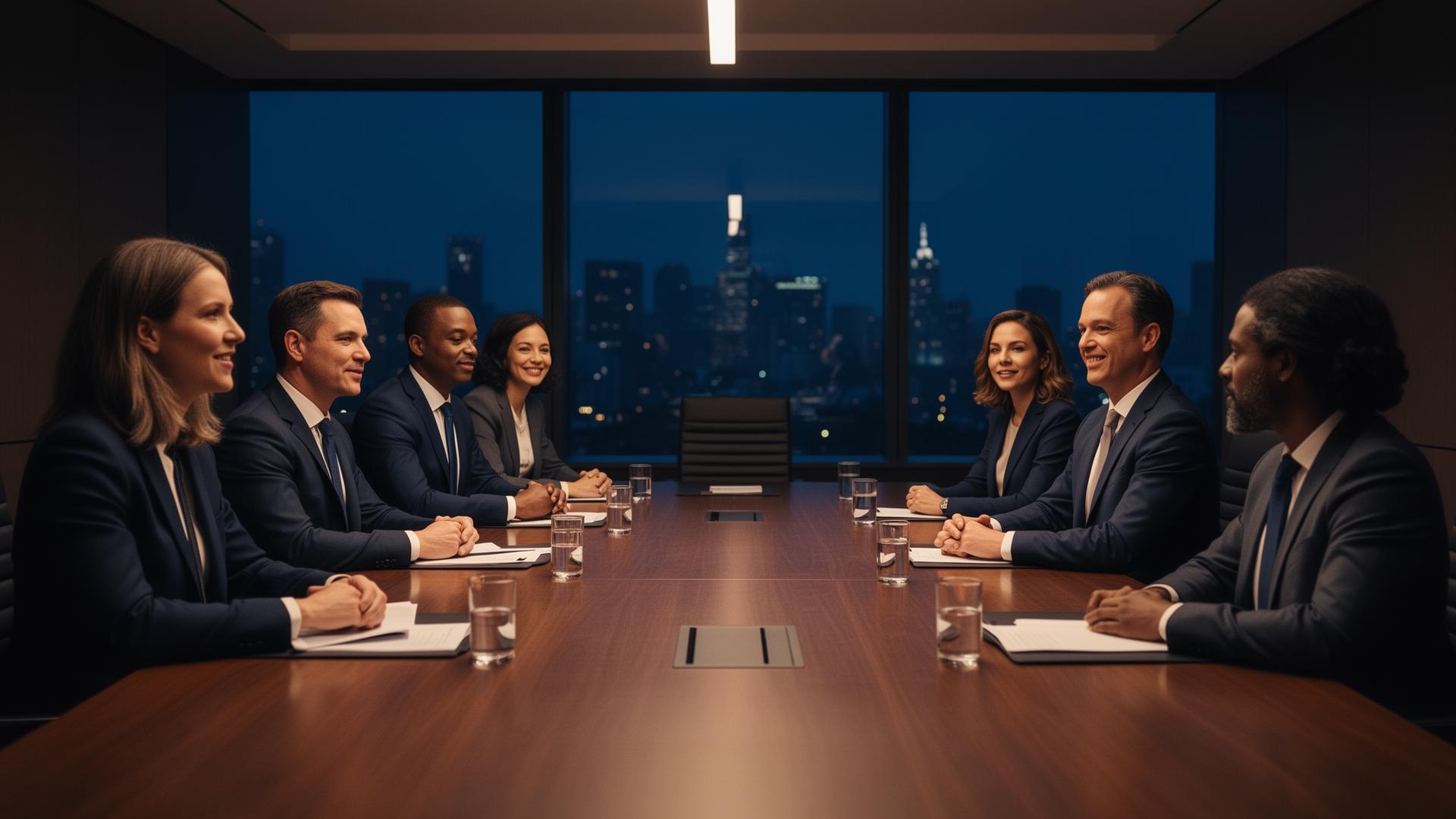 Leadership team in a boardroom